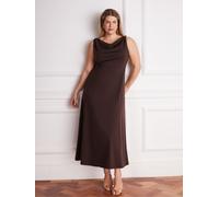Live Unlimited Live Unlimited Brown Asymmetric Twist Maxi Dress Brown EU 50 (UK 22)