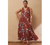 Live Unlimited Live Unlimited Brown Floral Print Maxi Sun Dress Brown 16