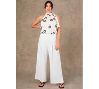Live Unlimited Live Unlimited Cream Pleat Front Straight Leg Tailored Trousers