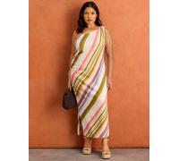 Live Unlimited Live Unlimited Cream Stripe One Shoulder Midaxi Dress Cream EU 46 (UK 18)