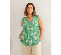 Live Unlimited Live Unlimited Green Bandana Print Drawstring Top