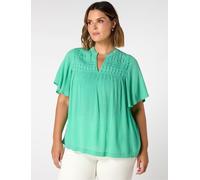 Live Unlimited Live Unlimited Green Curve Crinkle Smocked Top