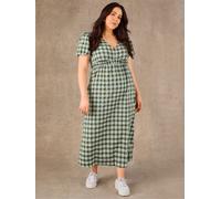 Live Unlimited Live Unlimited Green Gingham V-Neck Midaxi Dress Green 48