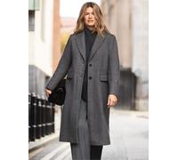Live Unlimited Live Unlimited Grey Herringbone Wool Blend Tailored Coat