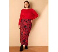 Live Unlimited Live Unlimited Red Curve Abstract Print Bias Cut Midaxi Skirt Red 14