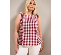 Live Unlimited Live Unlimited Red Gingham Bow Tie Peplum Top