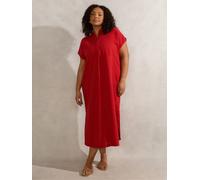 Live Unlimited Live Unlimited Red Linen Blend Chuck On Shirt Dress Red 18