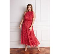 Live Unlimited Live Unlimited Red Polka Dot Halter Neck Dress Red EU 50 (UK 22)