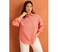 Live Unlimited Live Unlimited Red Stripe Shirt With Patch Pocket Red EU 52 (UK 24)