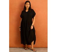 Live Unlimited Live Unlimited Robe mi-longue plissée Noir 44