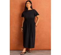 Live Unlimited Live Unlimited Robe Midaxi à manches courtes à taille froncée Noir 40