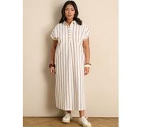 Live Unlimited Live Unlimited Stripe Linen Blend Midaxi Shirt Dress Crème 44