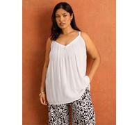 Live Unlimited Live Unlimited White Crinkle Gathered Cami