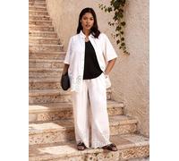 Live Unlimited Live Unlimited White Linen Blend Broderie Shirt White EU 42 (UK 14)