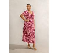 Live Unlimited Robe Live Unlimited à fleurs à manches courtes Rose EU 48 (UK 20)