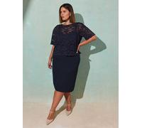 Live Unlimited Robe mi-longue Live Unlimited superposée en dentelle Bleu EU 50 (UK 22)