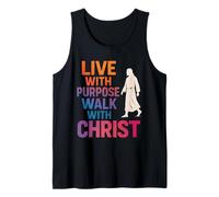 Live with Purpose Walk with Christ Jésus Christian Faith Débardeur