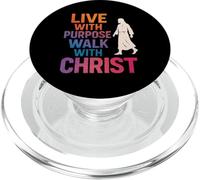 Live with Purpose Walk with Christ Jésus Christian Faith PopSockets PopGrip pour MagSafe