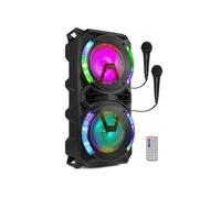 Enceinte de soirée LED Fenton LIVE280 - 2 x 8”, 900 Watts, 2 microphones, trolley et roulettes