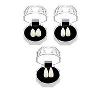 Livecitys 3 Pièces Loup-Garou Dents Simulation Décoratif Costume Accessoires Créatif Fausses Dents pour Cosplay Accessoires De Fête Halloween Fête Crocs Blanche 3 Paires
