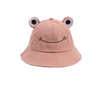 Livecitys Chapeau de soleil de pêcheur en forme de grenouille pour enfants et adultes Rose