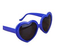 Livecitys Mode Homme Femme été Drôle Amour Forme De Coeur Lunettes De Soleil Lunettes De Soleil Cadeau pour Accessoire De Déguisement Hippie Bleu