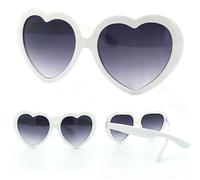 Livecitys Mode Homme Femme été Drôle Amour Forme De Coeur Lunettes De Soleil Lunettes De Soleil Cadeau Pour Accessoire De Déguisement Hippie blanche