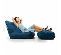LiveDeco - Fauteuil Pouf Extérieur Bleu Pétrole BiG52 IRON RAW