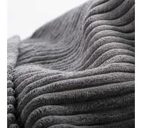 LIVEDECO Housse Vide Pouf Géant XL Intérieur Velours Côtelé Gris BiG52