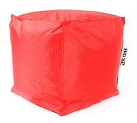 LIVEDECO - Pouf Cube Intérieur, Déhoussable, Salon, Chambre, Rouge BiG52