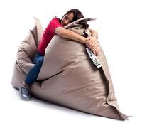 LIVEDECO - Pouf Extérieur, Outdoor, Jardin, Terrasse, Beige Sable BiG52 Iron RAW