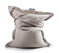 LIVEDECO - Pouf Géant Lin Intérieur Salon, Déhoussable, Cocooning Beige BiG52