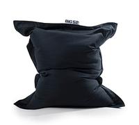 LIVEDECO - Pouf Géant Lin Intérieur Salon, Déhoussable, Cocooning Noir BiG52