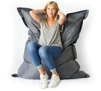 LIVEDECO - Pouf Géant XL 160 x120 cm Intérieur et Extérieur, Déhoussable, Salon, Jardin, Anthracite BiG52