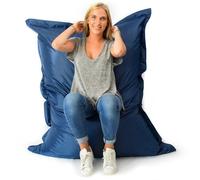 LIVEDECO - Pouf Géant XL 160 x120 cm Intérieur et Extérieur, Déhoussable, Salon, Jardin, Bleu Marine BiG52