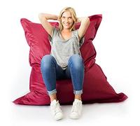 LIVEDECO - Pouf Géant XL 160 x120 cm Intérieur et Extérieur, Déhoussable, Salon, Jardin, Bordeaux BiG52