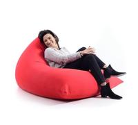 LIVEDECO - Pouf Géant XL Forme Berlingot Intérieur, Déhoussable, Salon, Chambre, Tissu Stretch élastique, Rouge BiG52