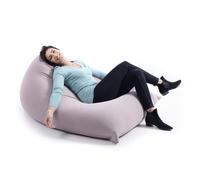 LIVEDECO - Pouf Géant XL Forme Berlingot Intérieur, Déhoussable, Salon, Chambre, Tissu Stretch élastique, Taupe BiG52