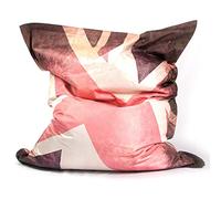 LIVEDECO - Pouf Géant XL Imprimé, Déhoussable, Intérieur, Salon, Chambre, Vintage UK Drapeau Anglais BiG52