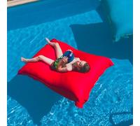 LIVEDECO - Pouf Géant XXL Déhoussable, Flottant pour Piscine, Rouge Pool BiG52