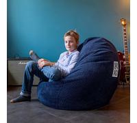 LIVEDECO - Pouf Poire Déhoussable avec Billes, Velours Côtelé Bleu Marine, Intérieur pour Salon, Chambre - BiG52