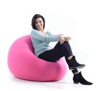 LIVEDECO - Pouf Poire XL Intérieur, Déhoussable, Salon, Chambre, Tissu Stretch élastique, Rose BiG52