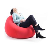 LIVEDECO - Pouf Poire XL Intérieur, Déhoussable, Salon, Chambre, Tissu Stretch élastique, Rouge BiG52