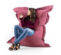 LIVEDECO Pouf Rectangulaire Velours Côtelé Rose, Intérieur pour Salon, Chambre, déhoussable - BiG52