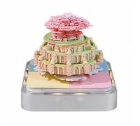 LiveGo 2026 Calendrier 3D - Calendrier de bureau en papier découpé avec lumière LED, art de l'artisanat avec bloc-notes, carnet | Décoration DIY cadeau pour Noël, emménagement, bureau, maison