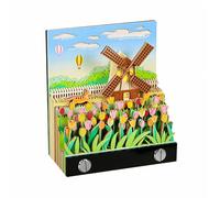 LiveGo Calendrier 2026 3D - Calendrier de bureau en papier sculpté avec lumière LED - Bloc-notes - Décoration à faire soi-même pour Noël, pendaison de crémaillère, bureau, maison