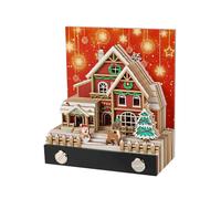 LiveGo Calendrier 2026 3D - Calendrier de bureau en papier sculpté avec lumière LED - Bloc-notes - Décoration à faire soi-même pour Noël, pendaison de crémaillère, bureau, maison