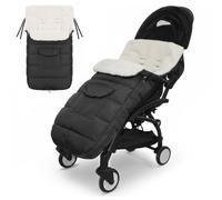 LiveGo Chancelière universelle pour poussette, sac de couchage d'hiver imperméable et coupe-vent avec doublure en polaire, orteils confortables réglables pour bébé et enfant
