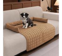 LiveGo Housse de canapé pour animaux de compagnie - En peluche lavable - Protection de meubles pour chiens et chats - Antidérapant - Doux et durable - Confortable et facile à nettoyer (café, 90 x 90 x