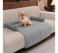 LiveGo Housse de canapé pour Animaux de Compagnie - en Peluche Lavable - Protection de Meubles pour Chiens et Chats - Antidérapant - Doux et Durable - Confortable et Facile à Nettoyer (Gris Clair A